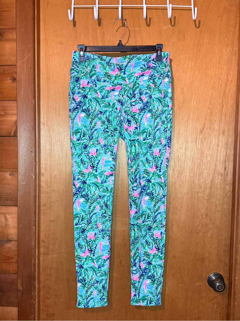 Lilly Pulitzer Aqua & Pink Tropical Surf Leggings